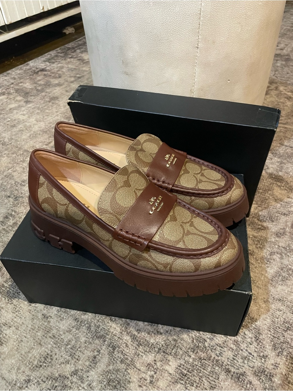 Ruthie Sig Loafer Khaki/Walnut Coach Brown Shoes Size 8 B NIB New!! $198 - Picture 8 of 8